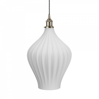 Persian Fluted Orbicular Surf White Pendant Light